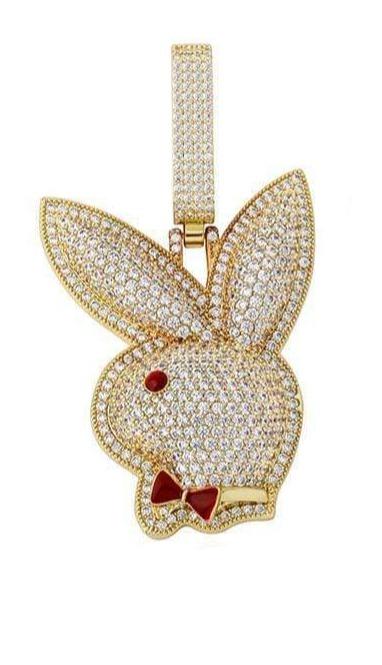 Iced Up London Pendant 18K Gold Plated / Rope Chain / 20inch Iced Out Pendant <br> Bunny <br> (18K Gold)