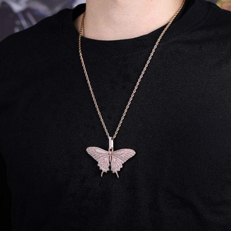 Iced Up London Pendant Iced Out Pendant <br> Butterfly <br> (18K Gold)