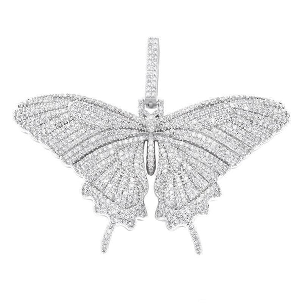 Iced Up London Pendant Iced Out Pendant <br> Butterfly <br> (White Gold)