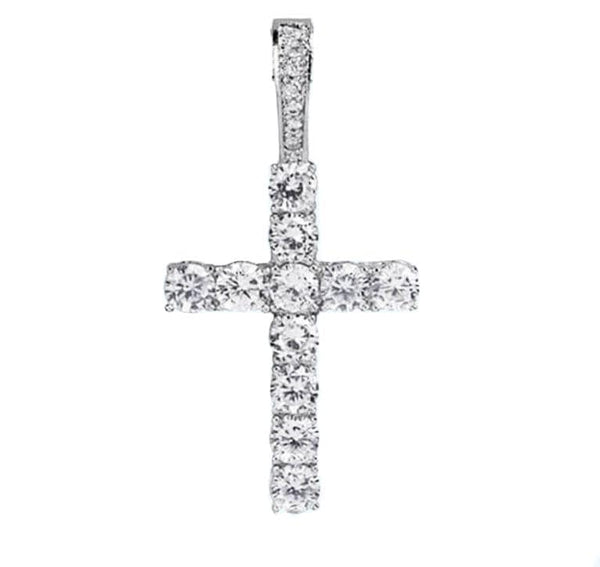 Iced Up London Pendant Iced Out Pendant <br> Cross <br> (White Gold)