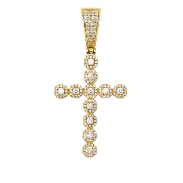 Iced Up London Pendant 18K Gold Plated / 18inch / Rope chain Iced Out Pendant <br> Diamond Cross <br> (18K Gold)