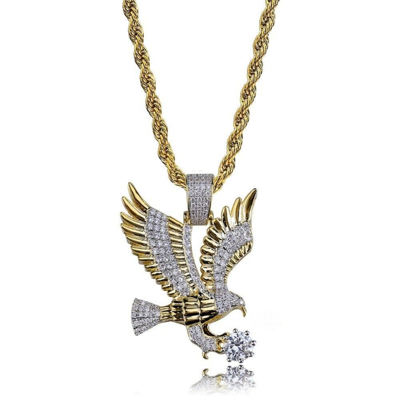 Iced Up London Pendant Iced Out Pendant <br> Diamond Eagle <br> (14K Gold)