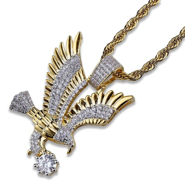 Iced Up London Pendant Iced Out Pendant <br> Diamond Eagle <br> (14K Gold)