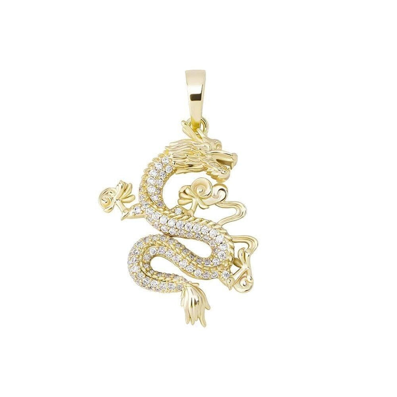 Iced Up London Pendant 18K Gold Plated / Rope Chain / 18inch Iced Out Pendant <br> Dragon <br> (18K Gold)