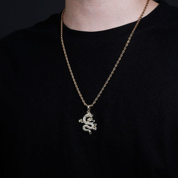 Iced Up London Pendant Iced Out Pendant <br> Dragon <br> (18K Gold)