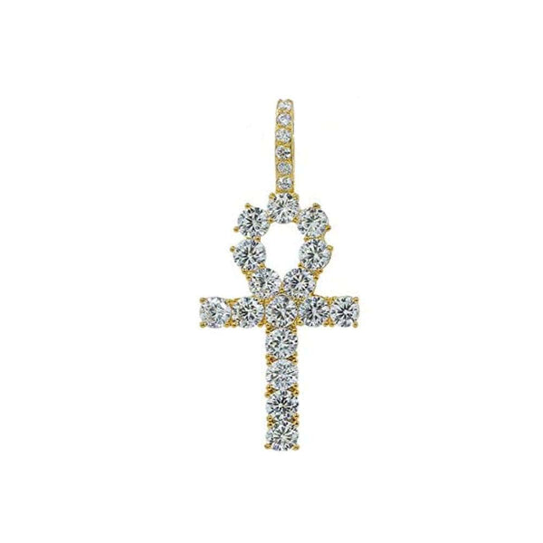 Iced Up London Pendant 18K Gold Plated / Rope Chain / 18 inch Iced Out Pendant <br> Egyptian Ankh <br> (18K Gold)