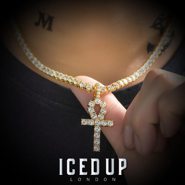 Iced Up London Pendant Iced Out Pendant <br> Egyptian Ankh <br> (18K Gold)