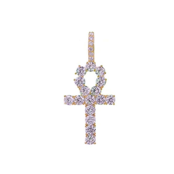 Iced Up London Pendant Rose Gold Plated / Rope Chain / 20 inch Iced Out Pendant <br> Egyptian Ankh <br> (Rose Gold)