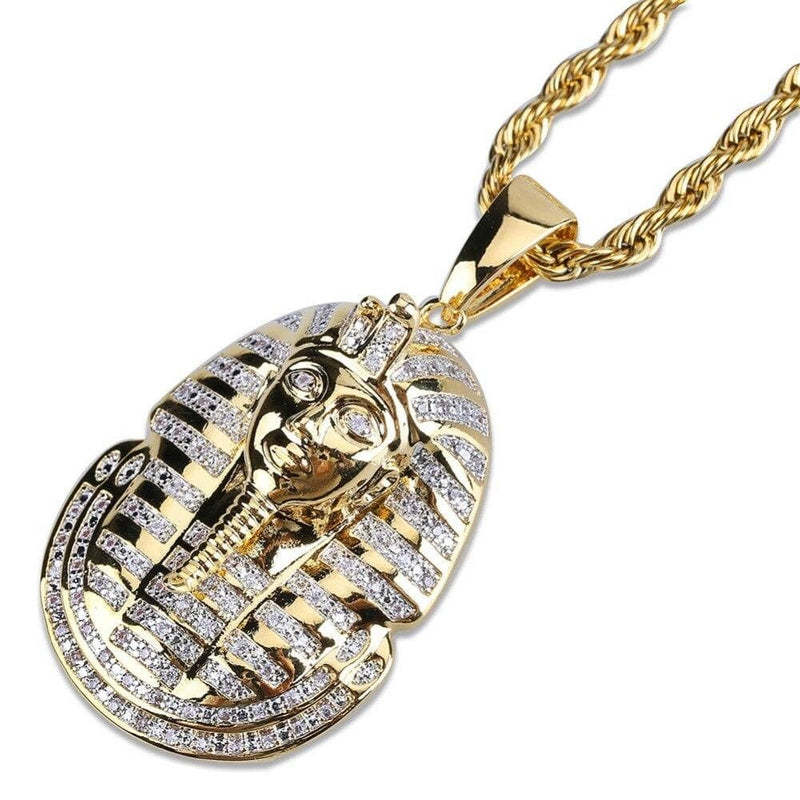 Iced Up London Pendant Iced Out Pendant <br> Egyptian Pharaoh <br> (18K Gold)