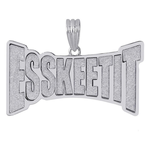 Iced Up London White Gold Plated / Rope chain / 18 inch Iced Out Pendant <br> ESSKEETIT <br> (White Gold)