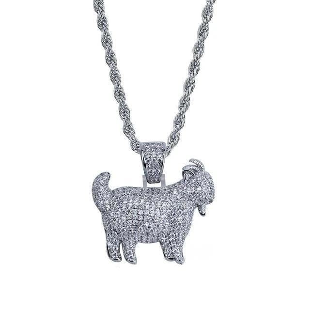 Iced Up London Pendant Iced Out Pendant <br> Goat <br> (White Gold)