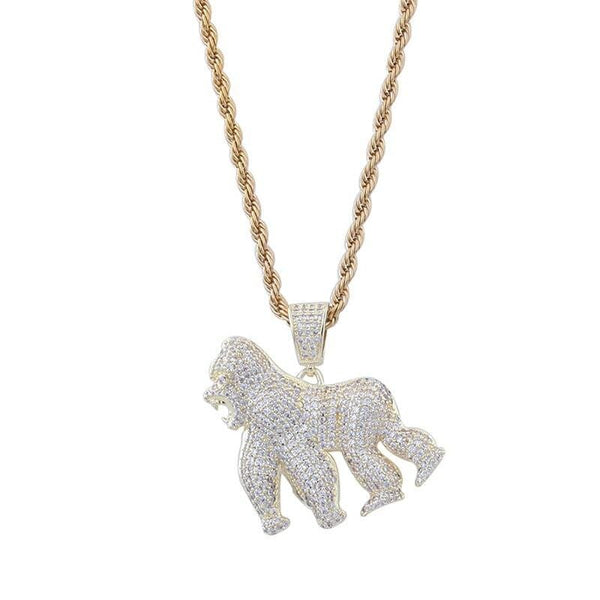 Iced Up London Pendant Iced Out Pendant <br> Gorilla <br> (18K Gold)