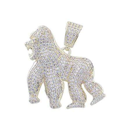 Iced Up London Pendant 18K Gold Plated / cuban chain / 18inch Iced Out Pendant <br> Gorilla <br> (18K Gold)