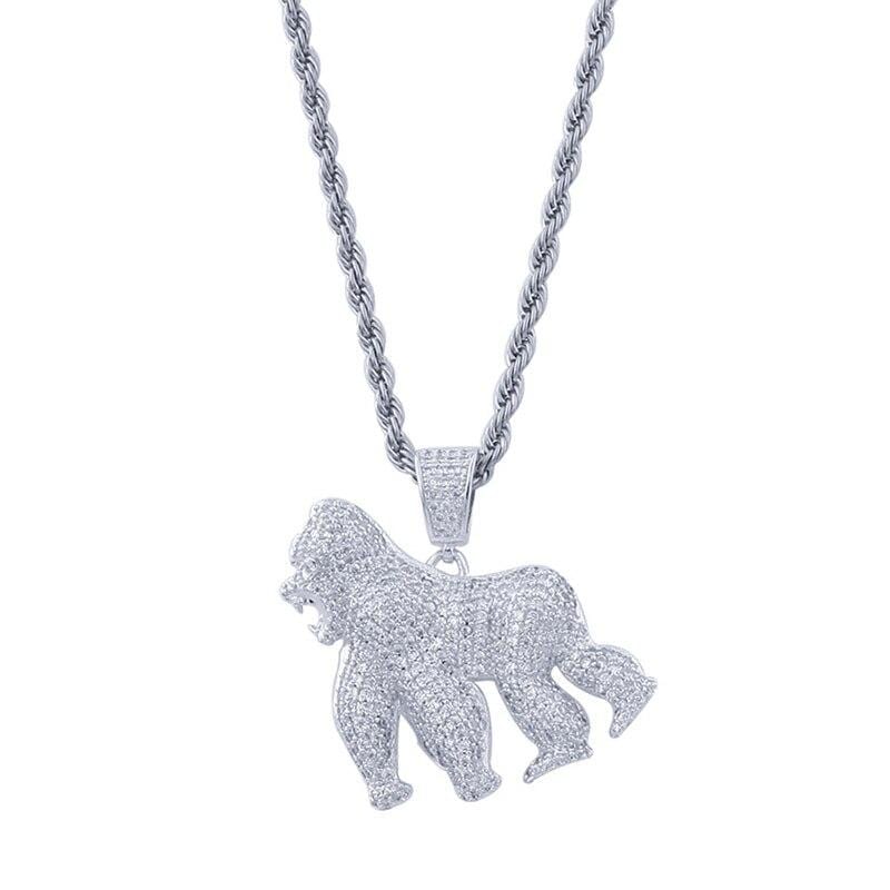 Iced Up London Pendant Iced Out Pendant <br> Gorilla <br> (White Gold)