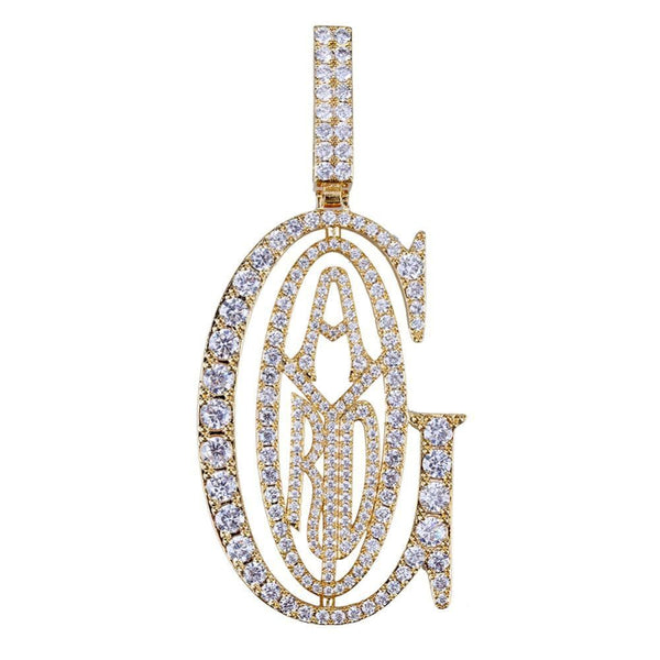Iced Up London Pendant 18K Gold Plated / Rope Chain / 18 inch Iced Out Pendant <br> Goyard <br> (18K Gold)