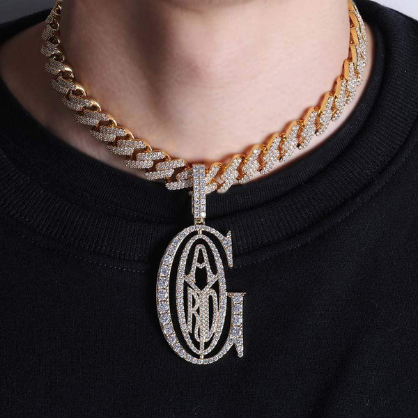 Iced Up London Pendant Iced Out Pendant <br> Goyard <br> (18K Gold)