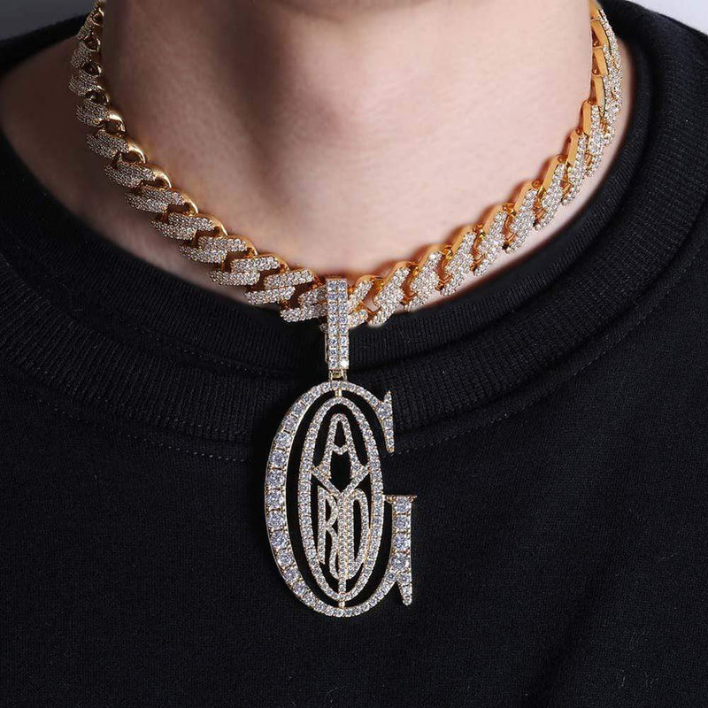 Iced Up London Pendant Iced Out Pendant <br> Goyard <br> (White Gold)