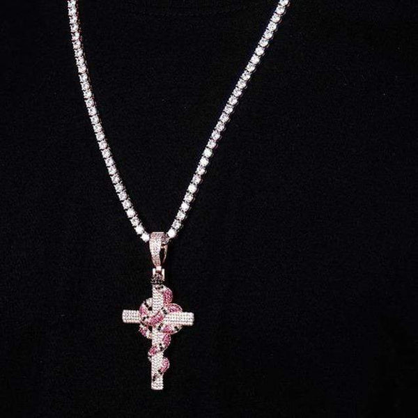 Iced Up London Pendant Iced Out Pendant <br> Gucci Snake Cross <br> (18K Gold)