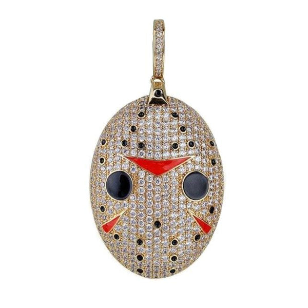 Iced Up London Pendant 18K Gold Plated / Rope Chain / 18 inch Iced Out Pendant <br> Jason Mask <br> (18K Gold)