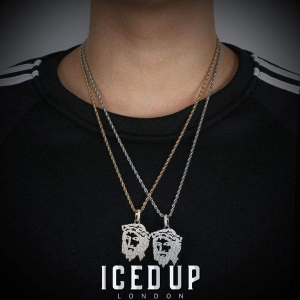 Iced Up London Pendant Iced Out Pendant <br> Jesus Head <br> (18K Gold)