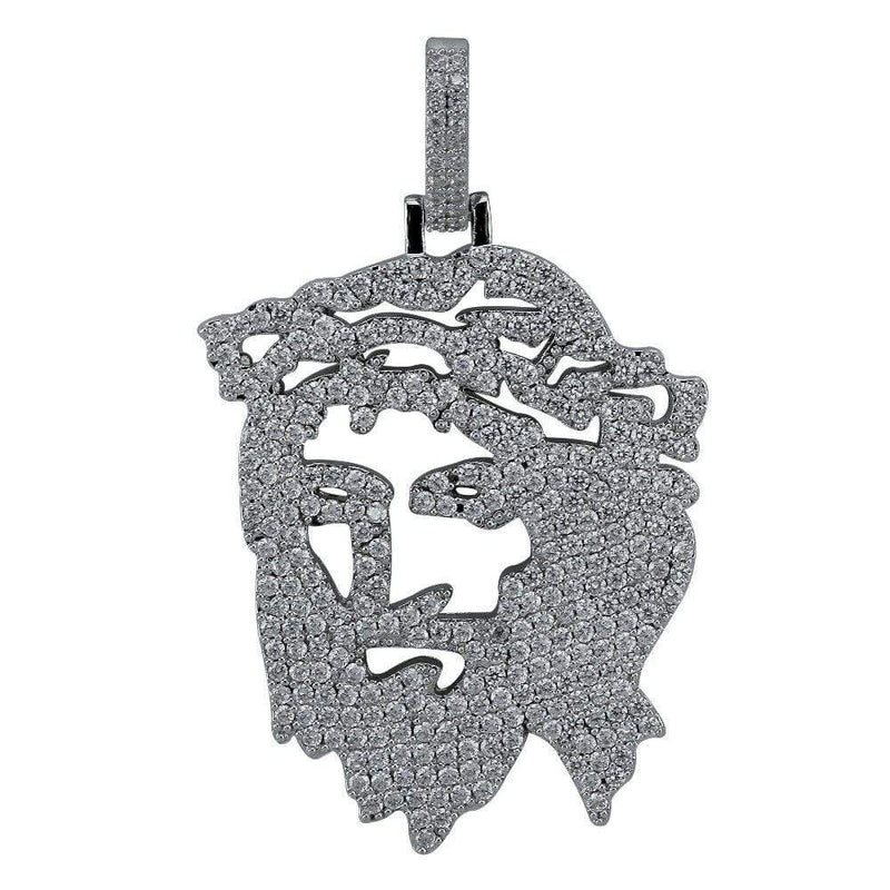 Iced Up London Pendant Iced Out Pendant <br> Jesus Head <br> (White Gold)