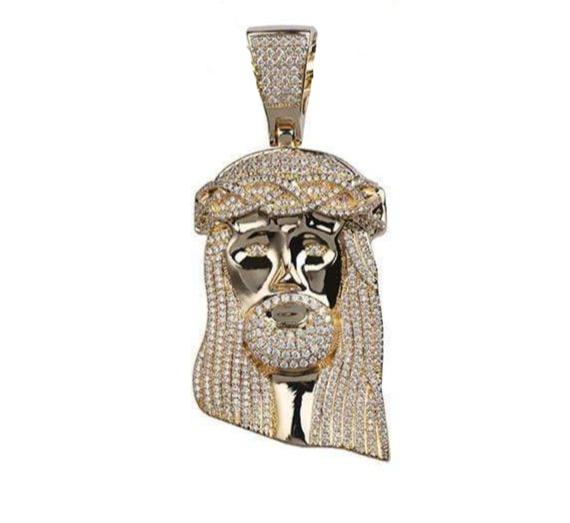 Iced Up London Pendant Rope Chain / 20inch Iced Out Pendant <br> Jesus Piece <br> (18K Gold)