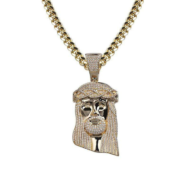 Iced Up London Pendant Iced Out Pendant <br> Jesus Piece <br> (18K Gold)