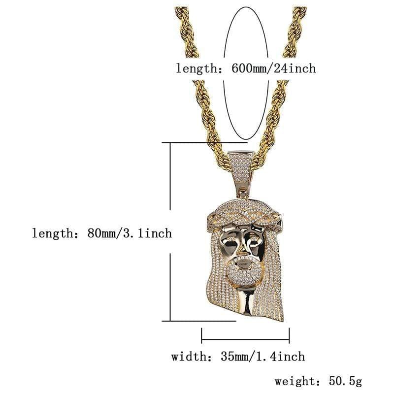 Iced Up London Pendant Iced Out Pendant <br> Jesus Piece <br> (18K Gold)