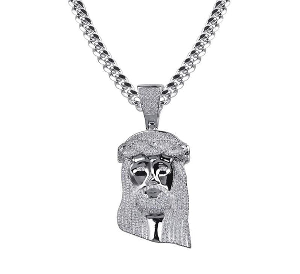 Iced Up London Pendant Iced Out Pendant <br> Jesus Piece <br> (White Gold)