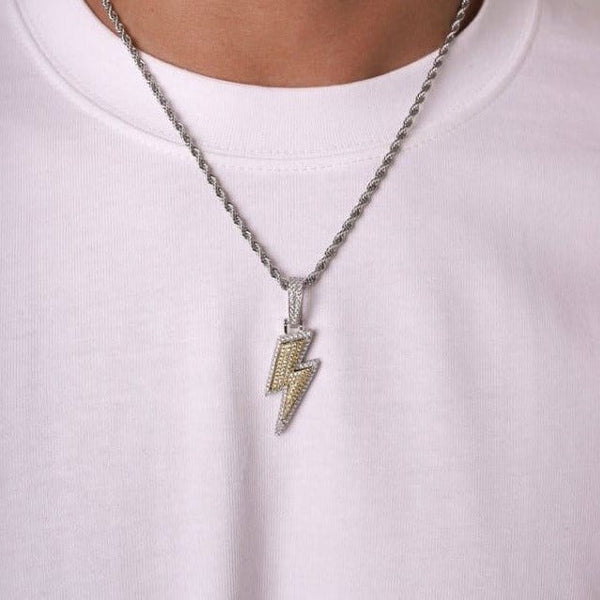 Iced Up London Pendant Iced Out Pendant <br> Lightning <br> (White Gold)
