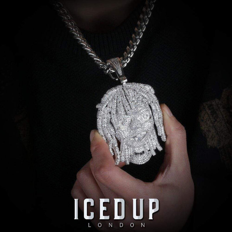 Iced Up London Pendant Iced Out Pendant <br> Lil Pump <br> (White Gold)