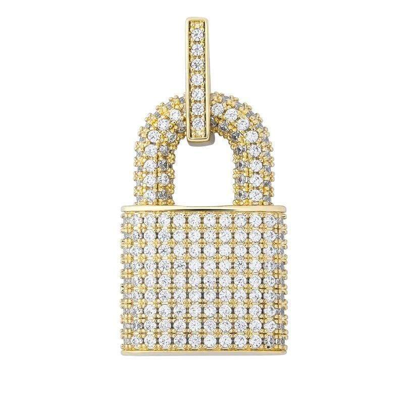 Iced Up London Pendant Iced Out Pendant <br> Lock <br> (14K Gold)