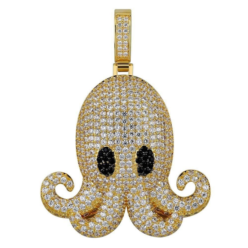Iced Up London Pendant 18K Gold Plated / Rope Chain / 18 inch Iced Out Pendant <br> Octopus <br> (18K Gold)