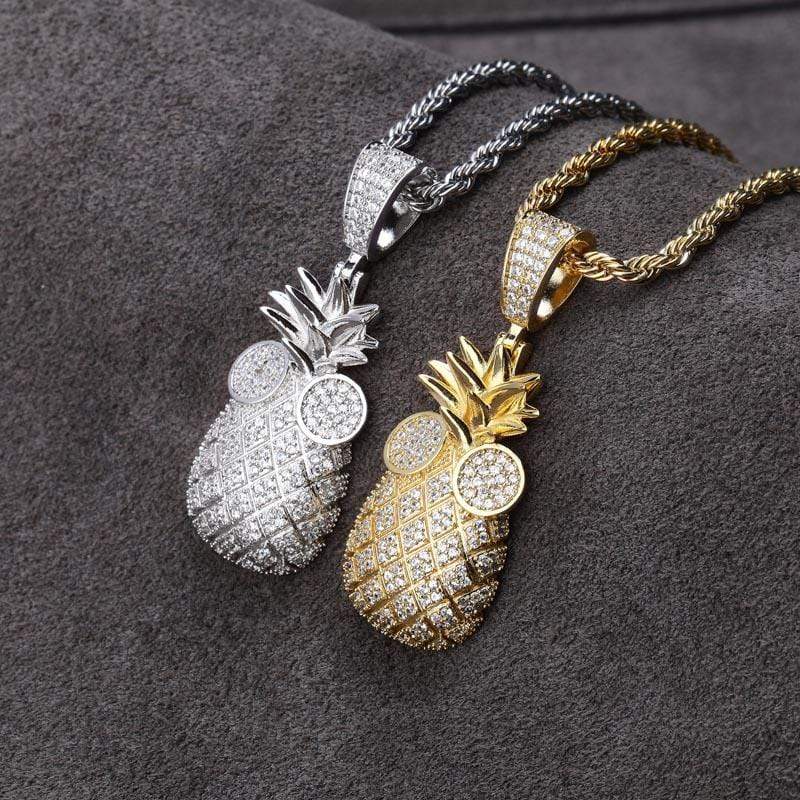 Iced Up London Pendant Iced Out Pendant <br> Pineapple <br> (18K Gold)