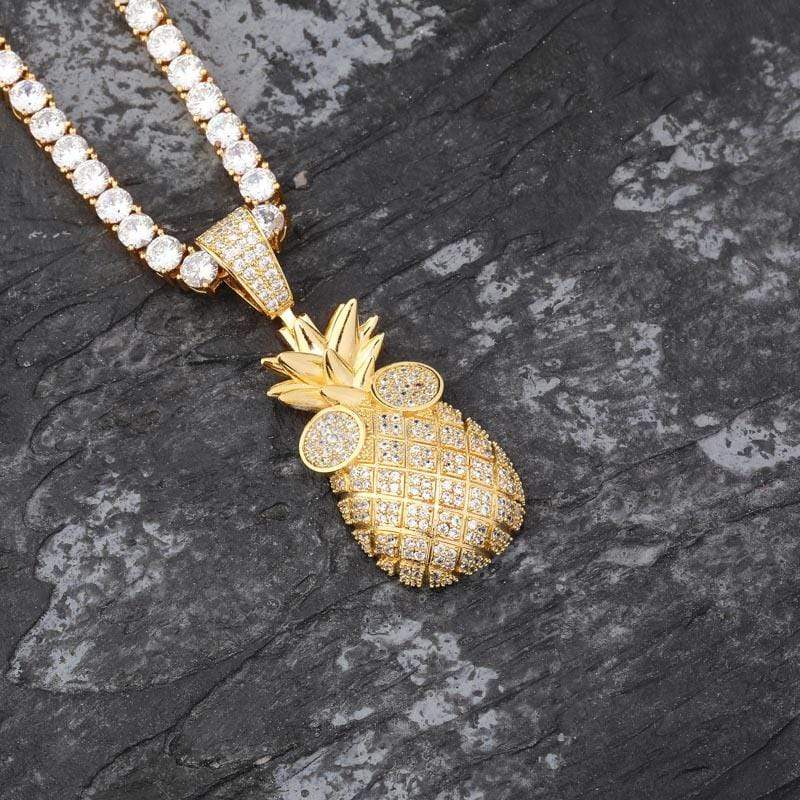 Iced Up London Pendant Iced Out Pendant <br> Pineapple <br> (18K Gold)