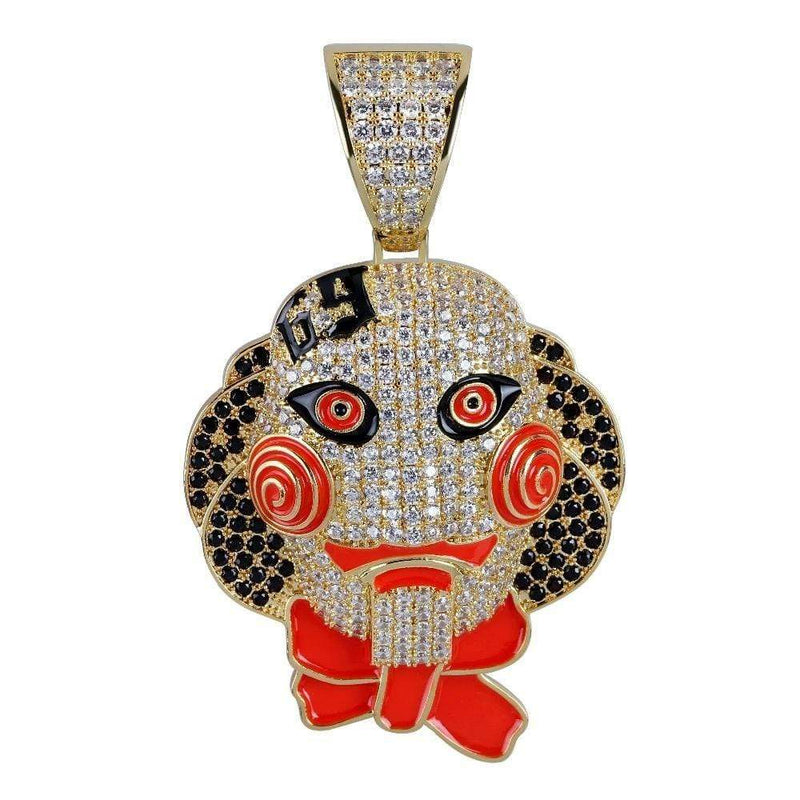 Iced Up London Pendant 18K Gold Plated / Rope Chain / 20 inch Iced Out Pendant <br> Saw Clown <br> (18K Gold)