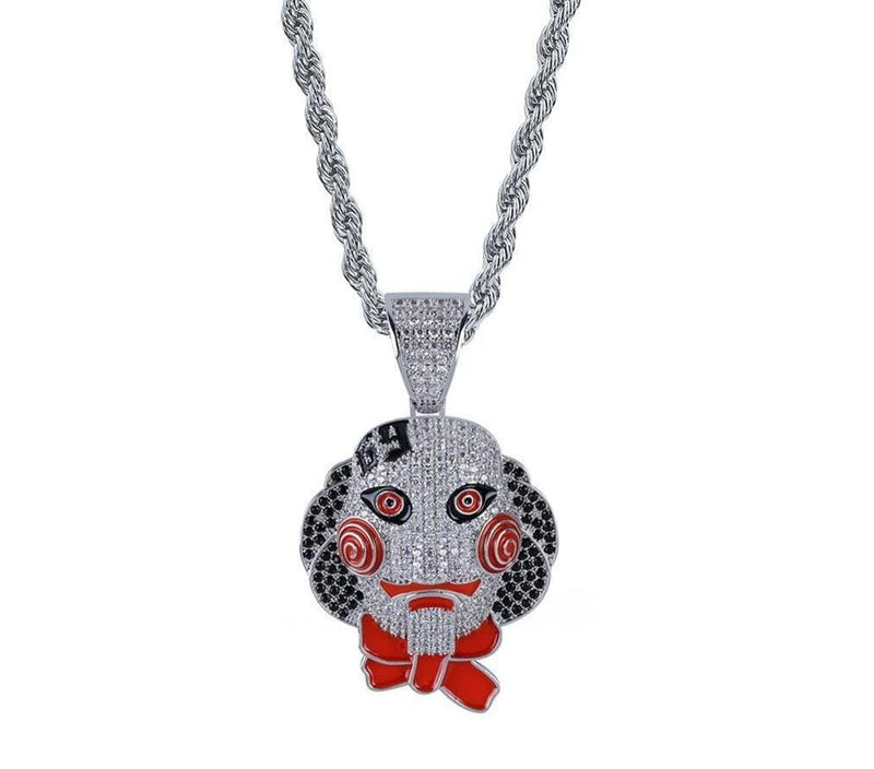 Iced Up London Pendant Iced Out Pendant <br> Saw Clown <br> (White Gold)