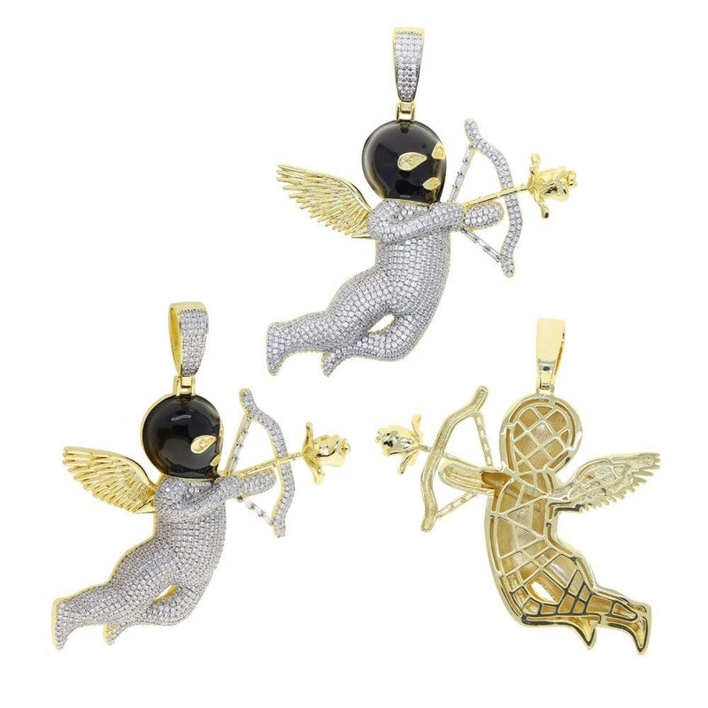 Iced Up London Iced Out Pendant <br> Ski Mask Cupid <br> (14K Gold)