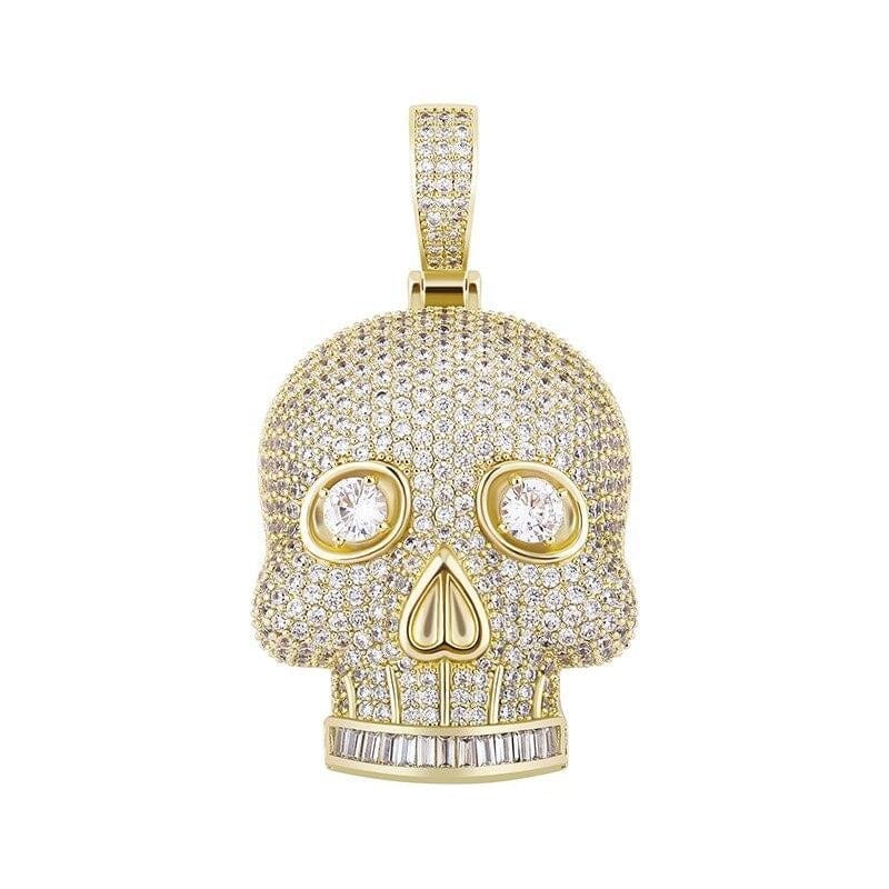 Iced Out Skull Pendant in 18K Gold | Iced Up London