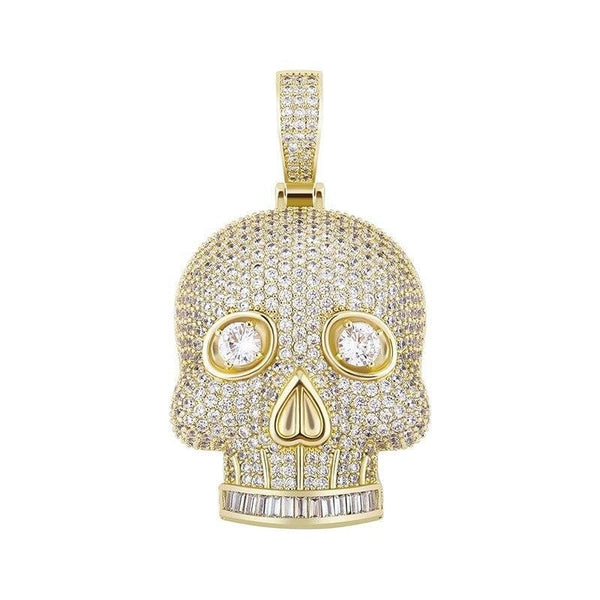 Iced Up London Pendant 18K Gold Plated / Rope chain / 18inch Iced Out Pendant <br> Skull <br> (18K Gold)