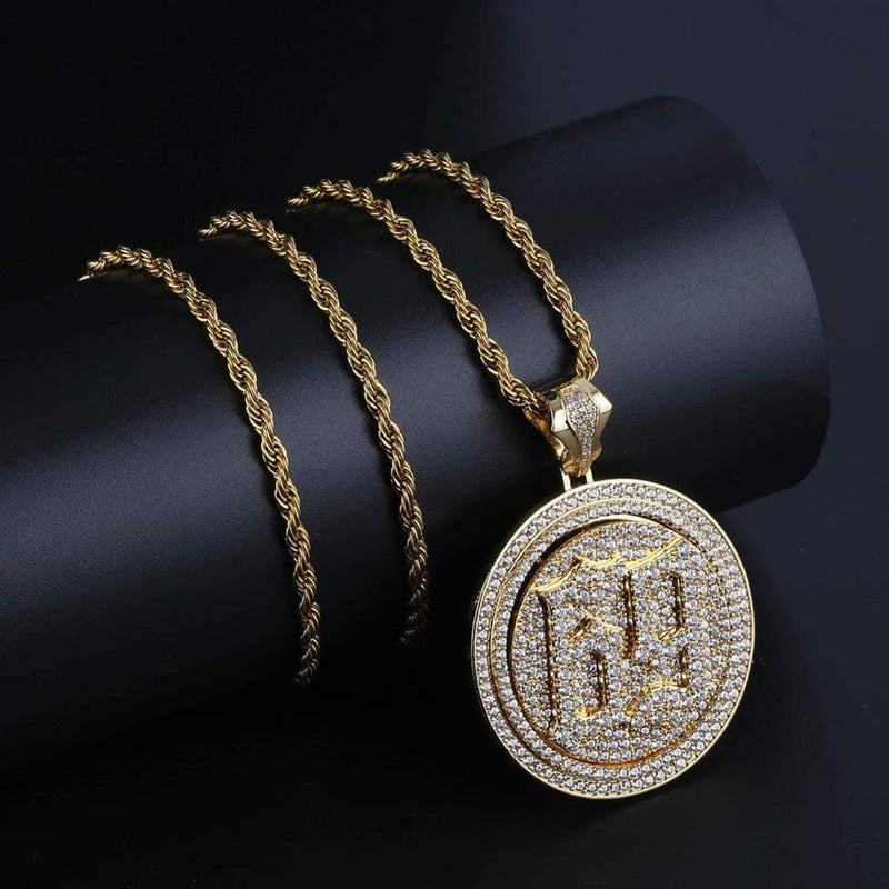 Iced Up London Pendant Iced Out Pendant <br> Spinning "69" <br> (18K Gold)
