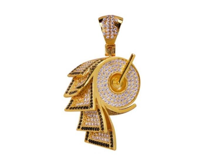 Iced Up London Pendant 24inch cuban chain / 18K Gold Plated Iced Out Pendant <br> Toilet Paper <br> (14K Gold)