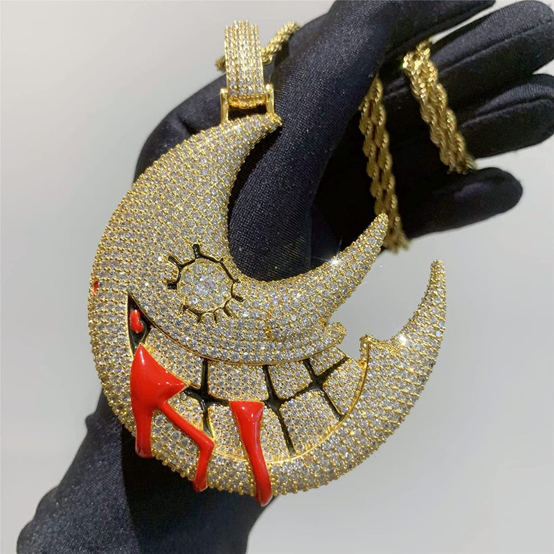 Iced Up London Pendant Iced Out Pendant <br> Trippie Redd Moon <br> (14K Gold