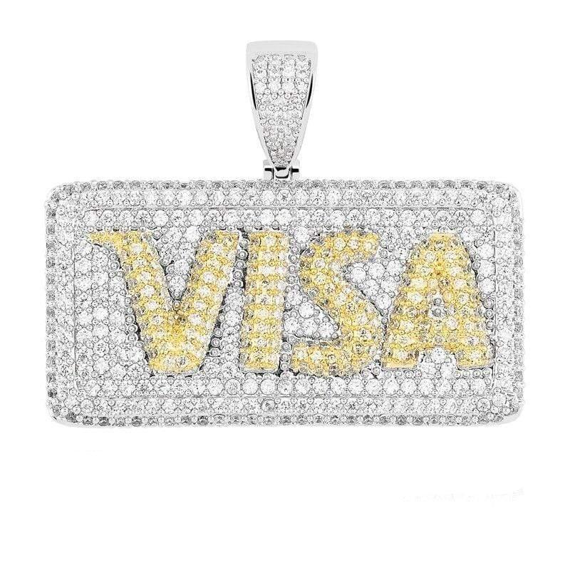 Iced Up London Pendant 18K Gold Plated / Rope chain / 20inch Iced Out Pendant <br> Visa <br> (18K Gold)