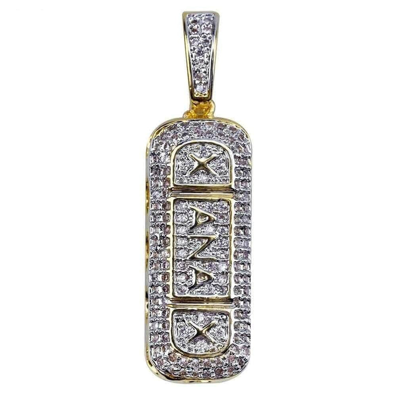 Iced Up London Pendant Rope chain / 20inch Iced Out Pendant <br> Xanax <br> (14K Gold)
