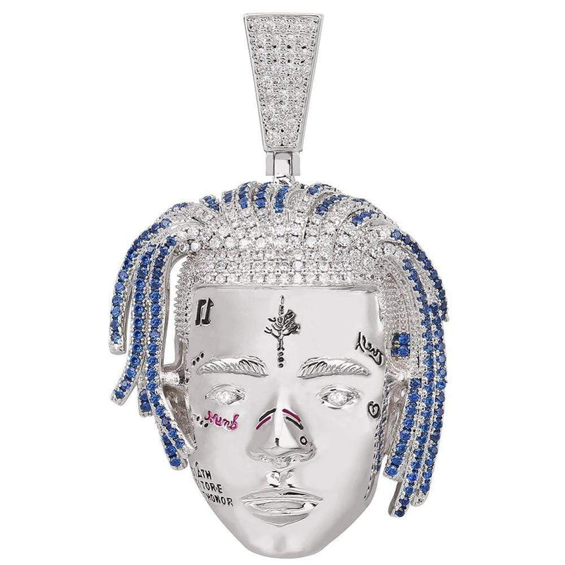 Iced Up London Pendant White Gold Plated / Rope Chain / 18 inch Iced Out Pendant <br> XXXTentacion <br> (White Gold)