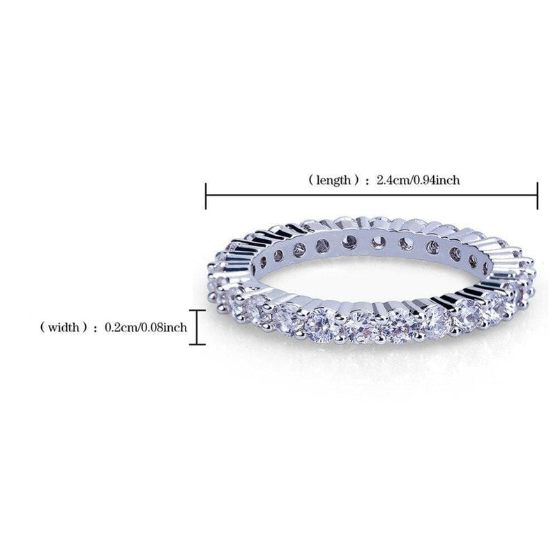 Iced Up London Ring Iced Out Ring <br> 2mm Single Row <br> (White Gold)