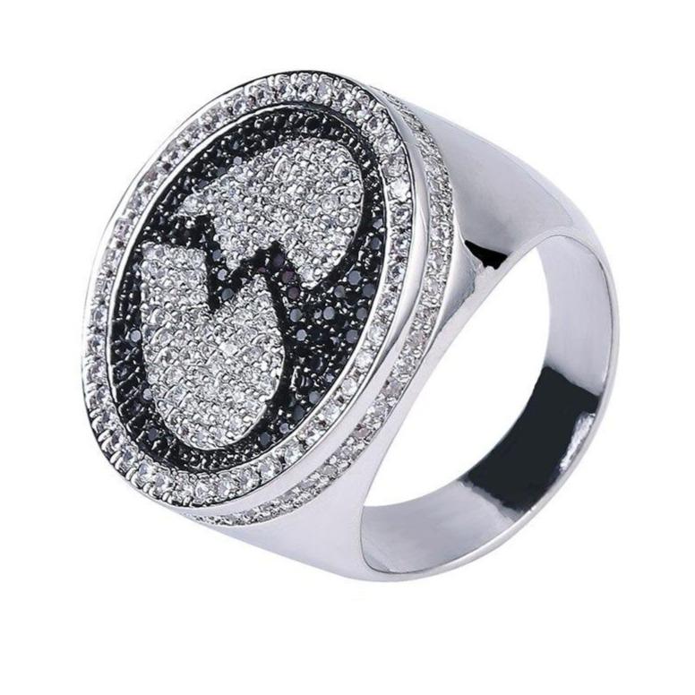 Iced Up London Ring 7 Iced Out Ring <br> Broken Heart <br> (White Gold)