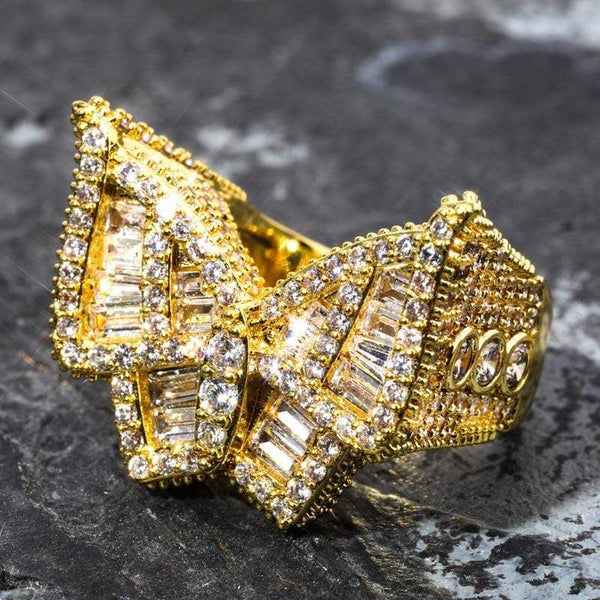 Iced Up London Ring Iced Out Ring <br> Butterfly <br> (14K Gold)
