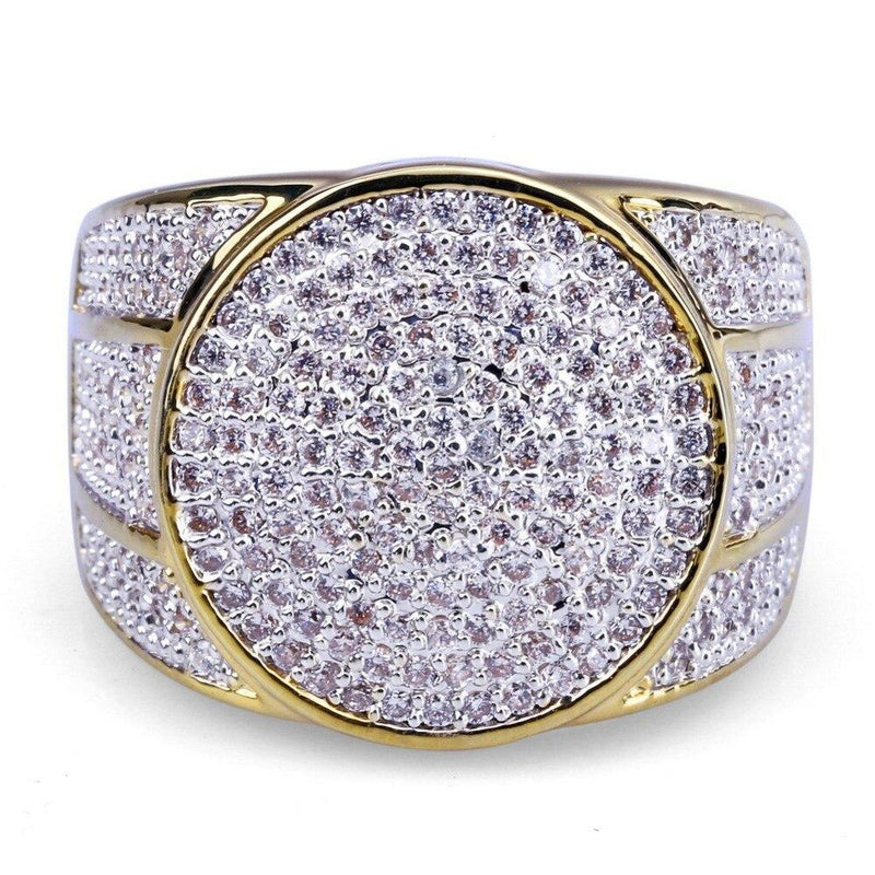 Iced Up London Ring Iced Out Ring <br> Diamond Circle <br> (14K Gold)